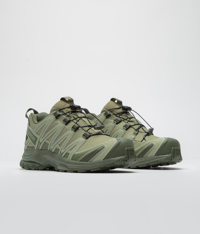 Salomon XA Pro 3D GTX Shoes in Gray Green and Alfalfa / Deep Lichen Green