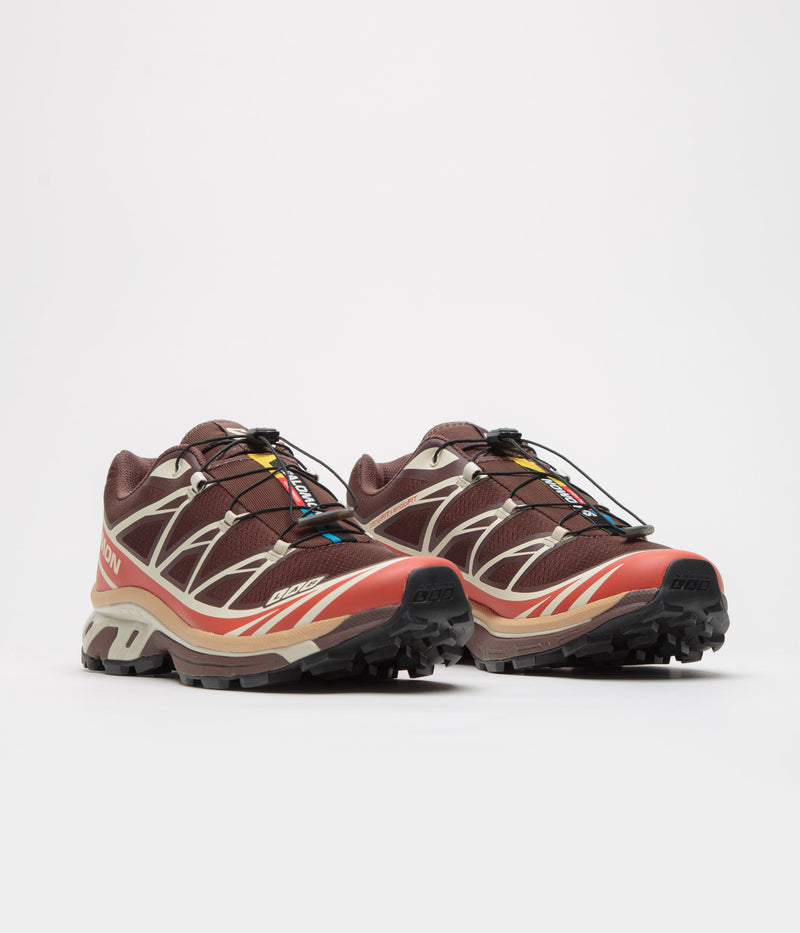 Salomon XT-6 Shoes in Roasted Clay and Burnt Ochre / Almond Milk
