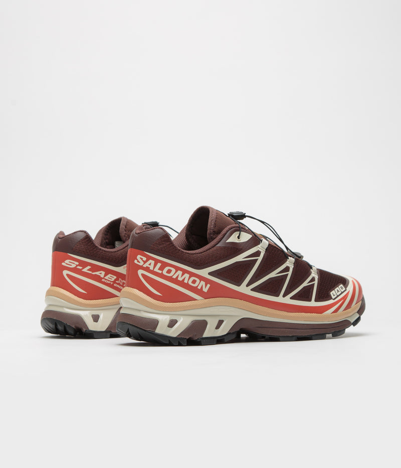 Salomon XT-6 Shoes in Roasted Clay and Burnt Ochre / Almond Milk