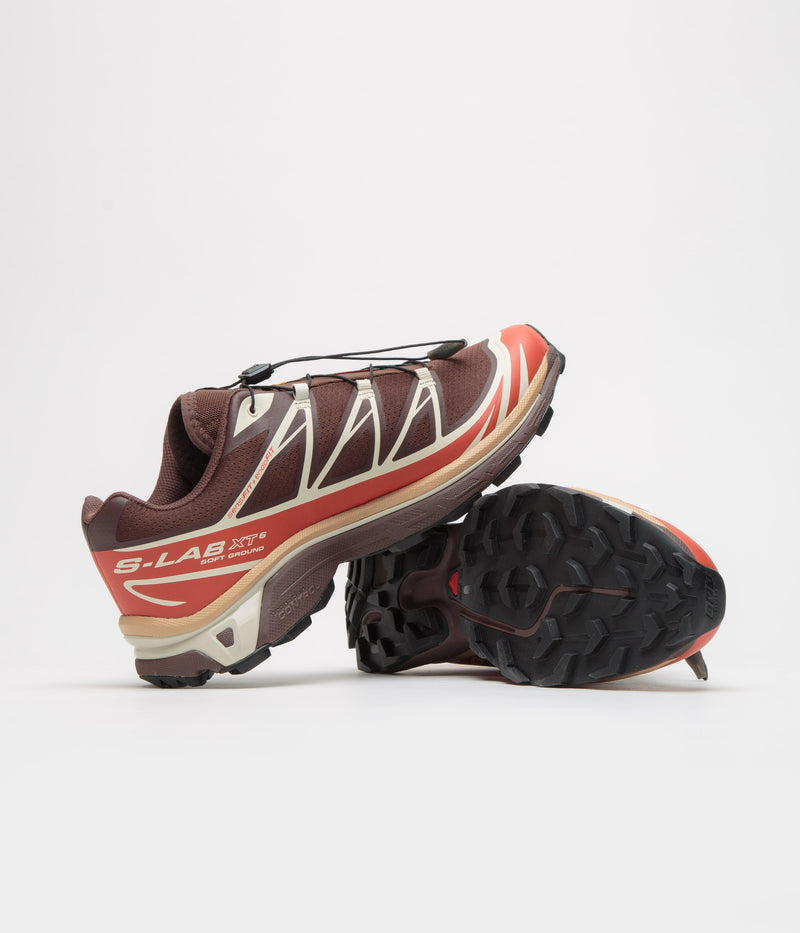 Salomon XT-6 Shoes in Roasted Clay and Burnt Ochre / Almond Milk
