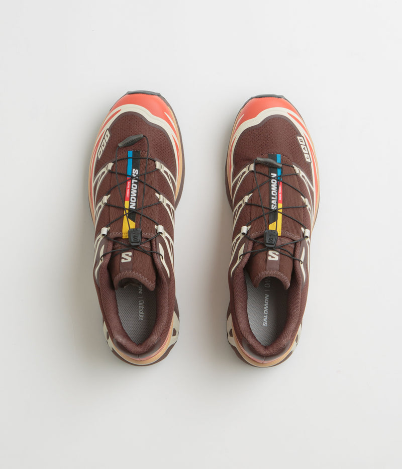 Salomon XT-6 Shoes in Roasted Clay and Burnt Ochre / Almond Milk