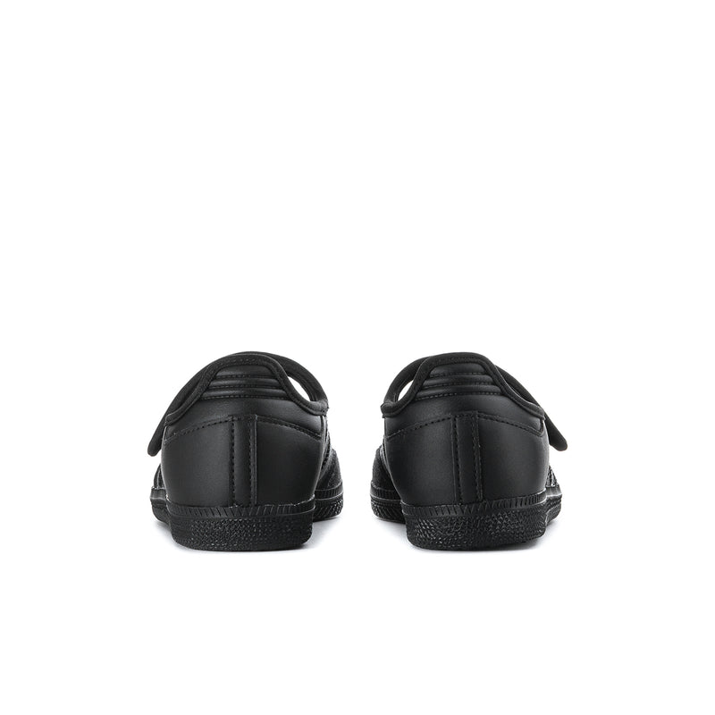 Black Mary Jane sneakers with stitched heel and textured rubber outsole