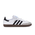 Men's Samba OG low-top sneakers, white leather with black stripes and brown gum sole