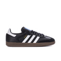 Men's adidas Samba OG low-top sneakers in black with white stripes and gum sole.