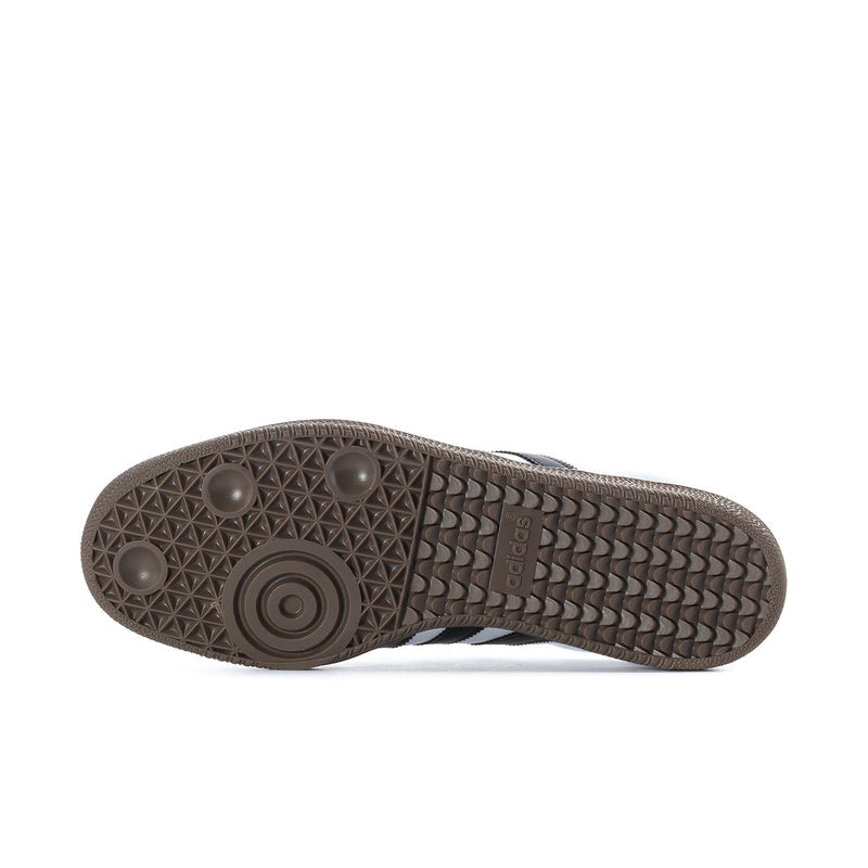Men's Samba OG shoe outsole, textured brown rubber tread with adidas branding