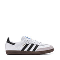 Samba OG youth sneakers, white leather with black stripes and gum sole