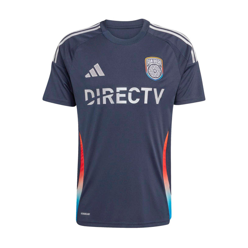 Men's navy replica home soccer jersey with DIRECTV sponsor logo and club crest