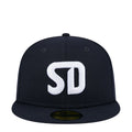 Dark navy cap with large white SD logo on front, flat brim