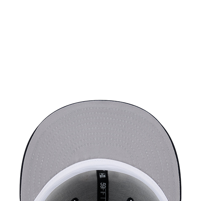 Light gray cap with white inner band at crown opening
