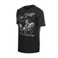 Mens black western graphic T-shirt with San Diego text and Padres logo front