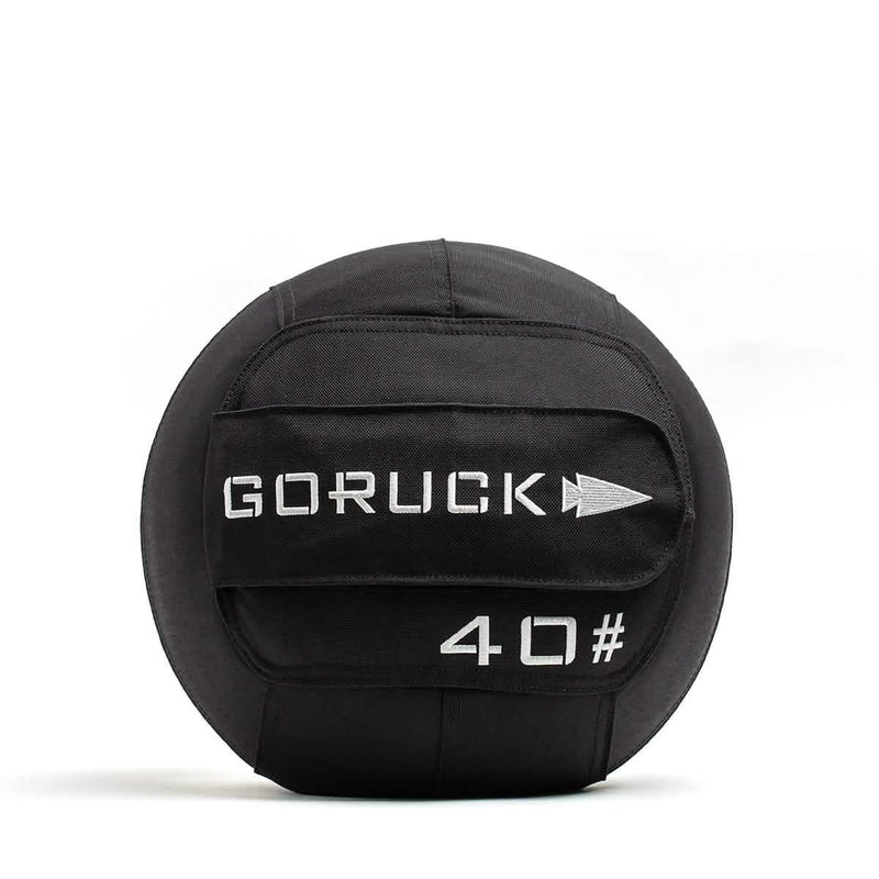 GORUCK 40 pound black ruck training sandbag with logo, ideal for rucking workouts