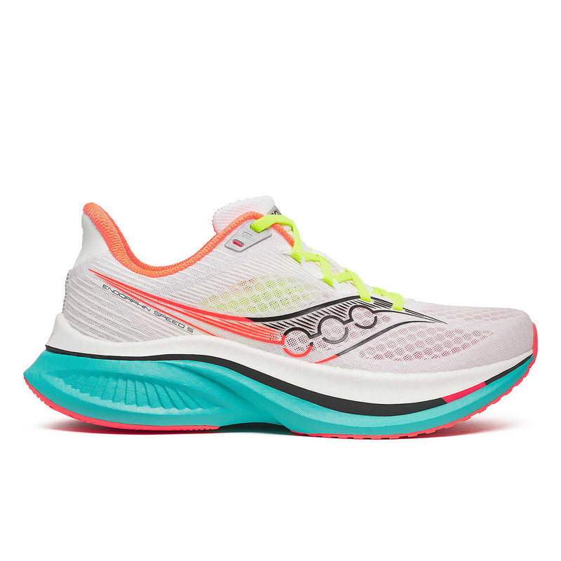 Saucony Men's Endorphin Speed 5 Running Shoes in White/Mutant