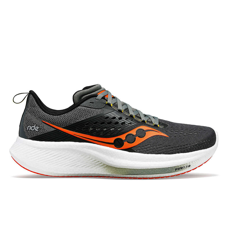 Saucony Men's Ride 17 Wide in Shadow/Pepper