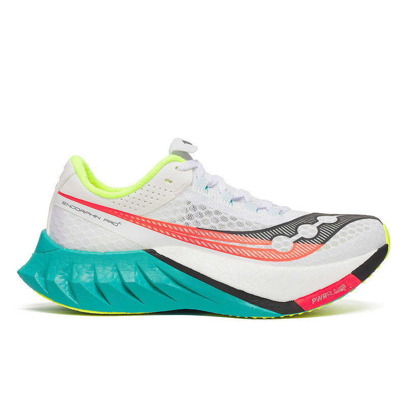 Saucony Women's Endorphin Pro 4 Running Shoes in White/Mutant