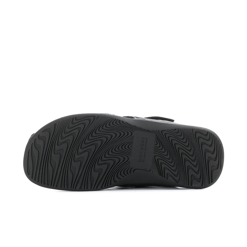 Men's black sandal outsole with textured tread pattern