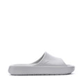 Youth slide sandals in light gray with PUMA cat logo on strap.