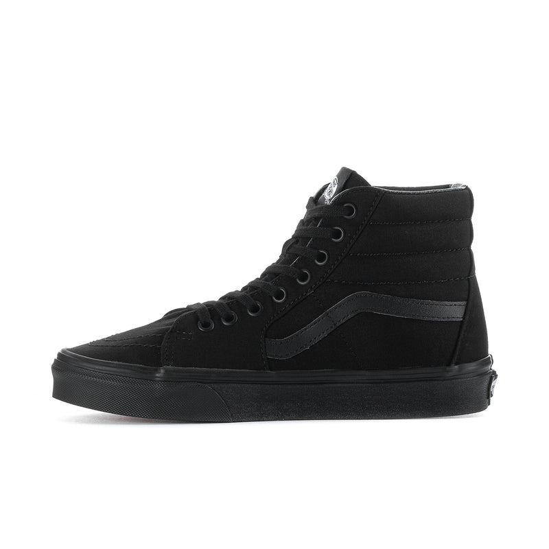 Men's black high-top skate sneakers with lace-up and padded collar