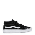 Youth Sk8-Mid Reissue V high-top sneaker, black with white stripe and velcro strap