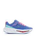 Kids' Skech Air Flight running shoes in blue with pink laces and white sole