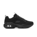 Men's black lace-up running sneakers with cushioned midsole and side logo