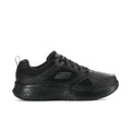 Men's black extra-wide slip-resistant sneakers, lace-up with textured grip sole