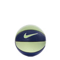 Mini basketball with navy and light green panels, white swoosh logo