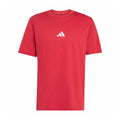 Men's maroon crewneck T-shirt with small white adidas logo on chest