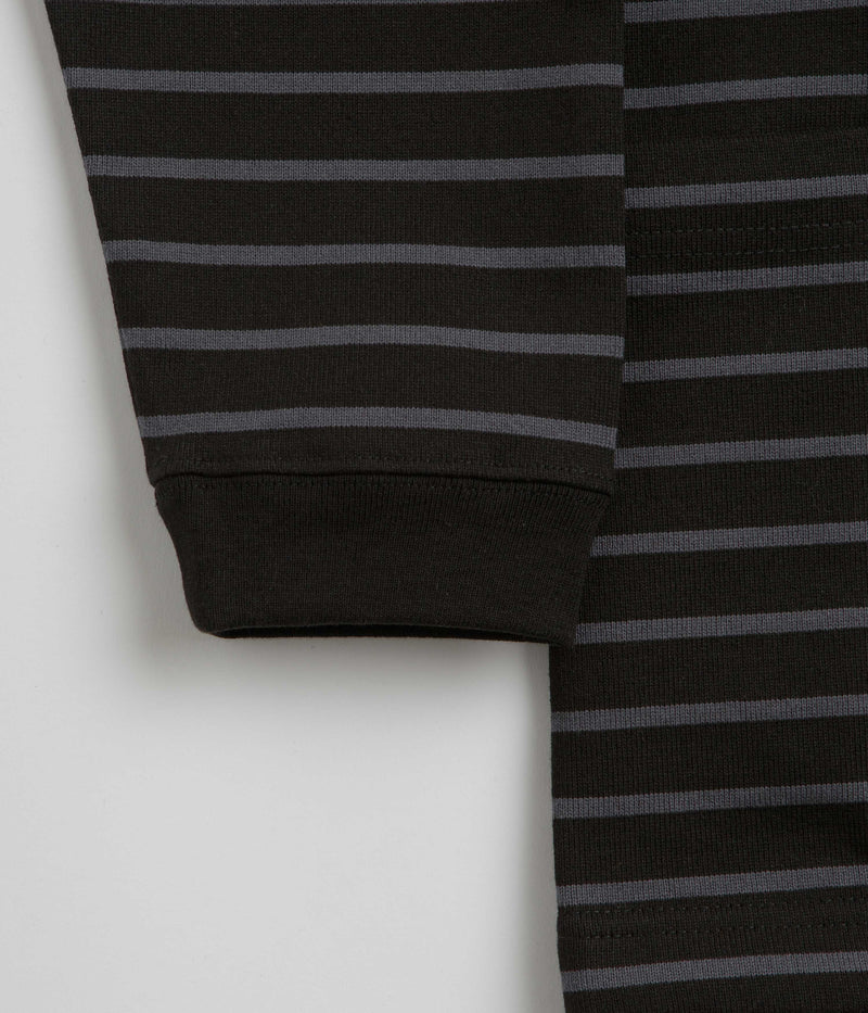 Snow Peak Border Long Sleeve T-Shirt in Black and Grey