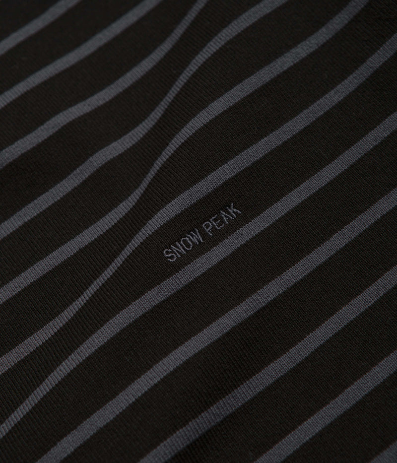 Snow Peak Border Long Sleeve T-Shirt in Black and Grey