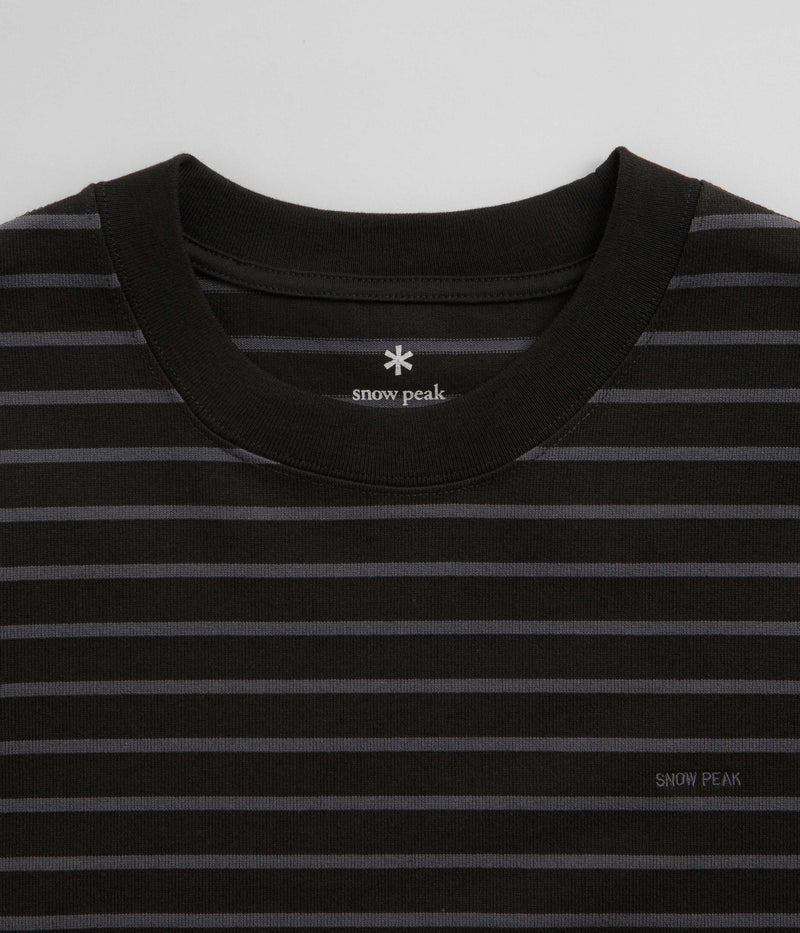 Snow Peak Border Long Sleeve T-Shirt in Black and Grey