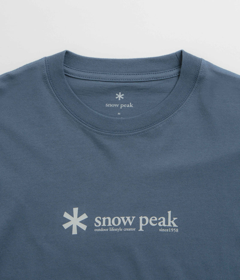 Snow Peak Logo T-Shirt in Slate Blue