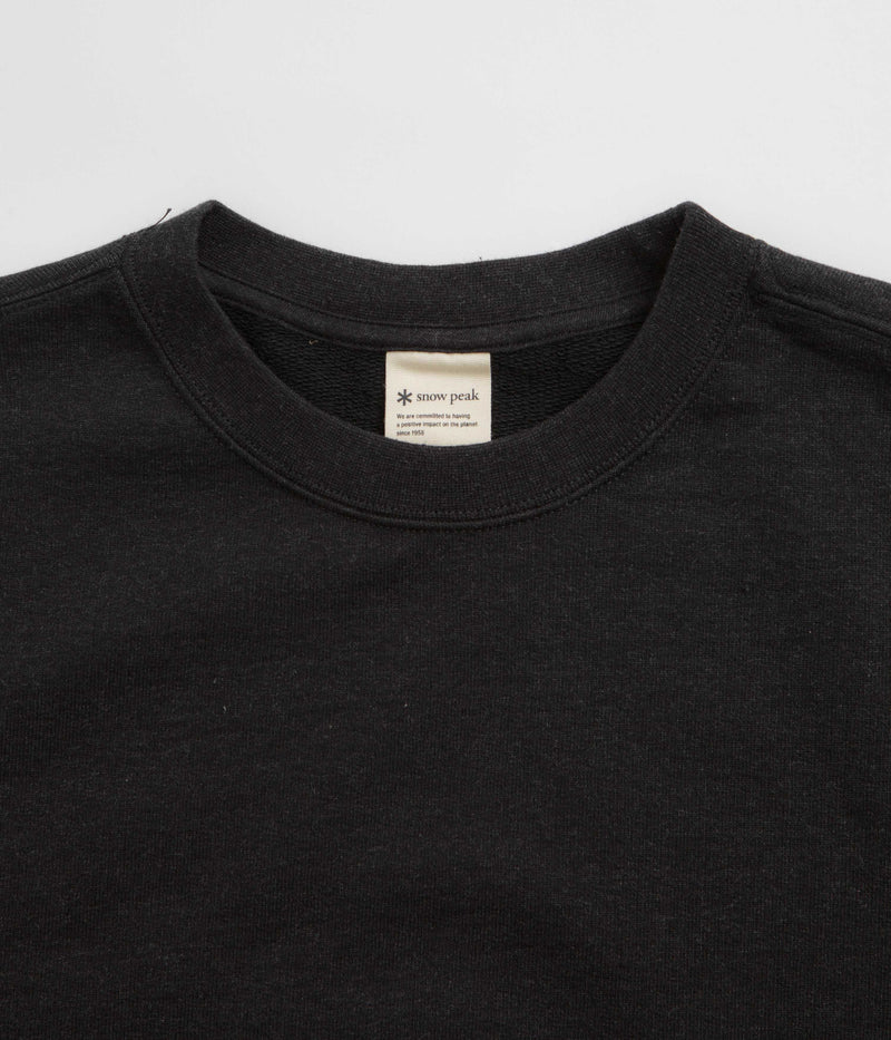 Snow Peak Recycled Cotton Crewneck Sweatshirt in Black