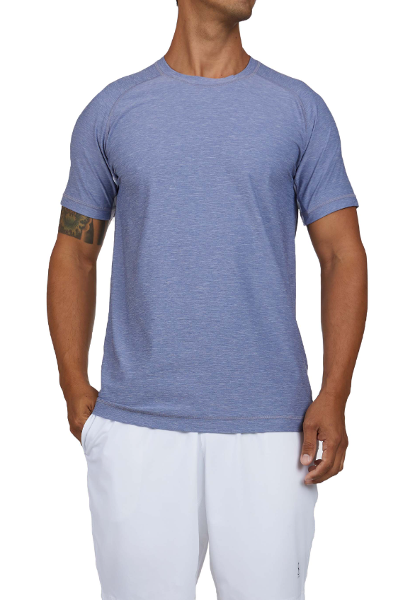 Sofibella Men's Athletic Short Sleeve Shirt - Steel Melange