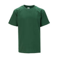 Youth forest green crew-neck T-shirt, short sleeves, front view