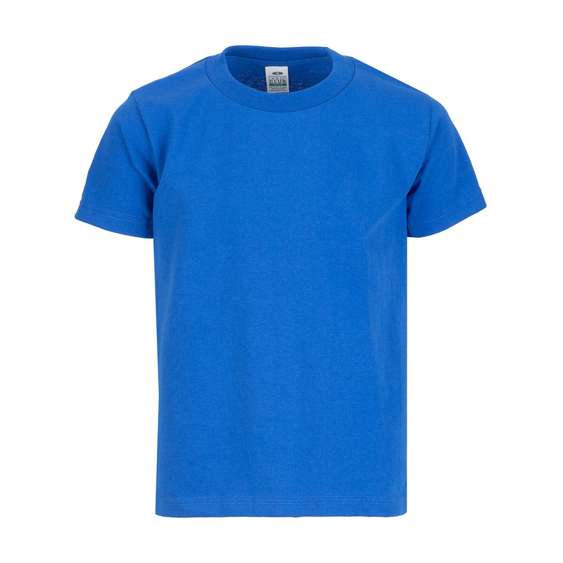 Youth solid crew neck T-shirt, royal blue, short sleeves