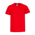 Youth red crew neck T-shirt, short sleeves with ribbed collar