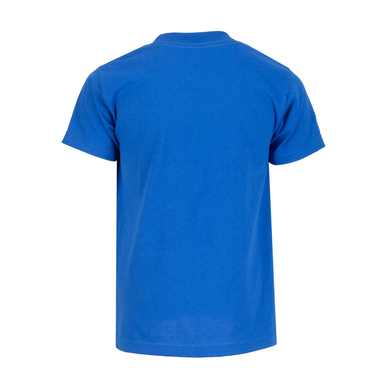 Youth solid crew neck T-shirt, royal blue, back view