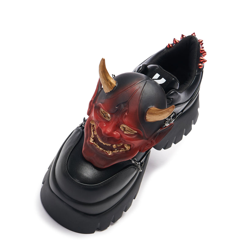 Chunky Black Platform Trainers - Top View
