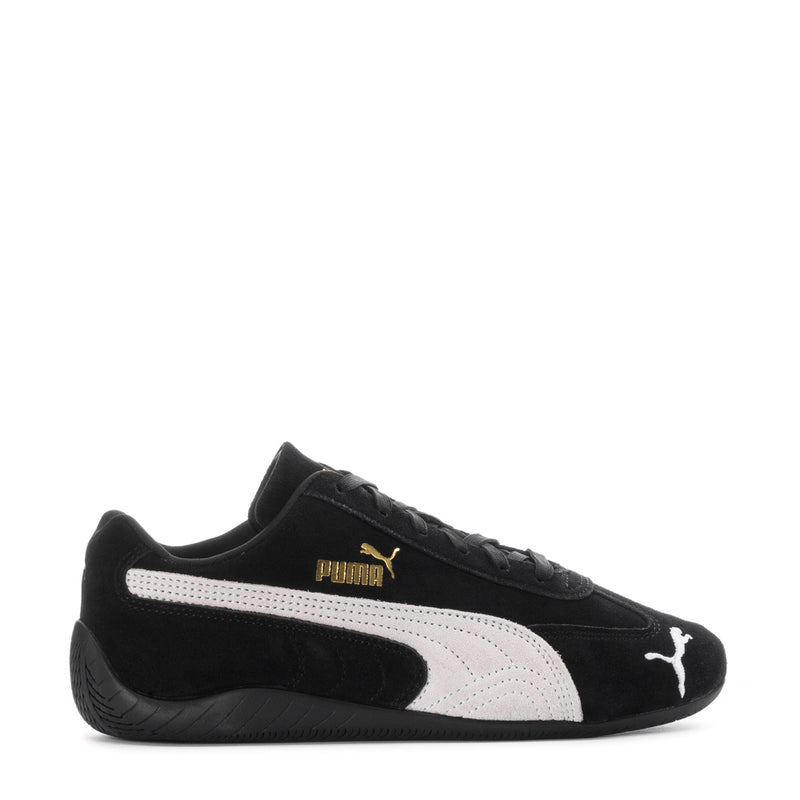 Puma Speedcat OG women's low-top sneakers, black with white side stripe and Puma logo