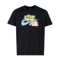 Youth black graphic T-shirt with colorful spider artwork and blue swoosh