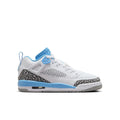 Youth low-top sneakers in white with University Blue accents and speckled heel panel