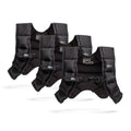 Three black Spy Ruck Bundle weighted vests with adjustable straps, including a women’s Weighted Vest, are arranged in a row on a white background.