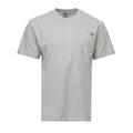Heather grey men’s pocket t-shirt, crew neck, short sleeves with chest pocket