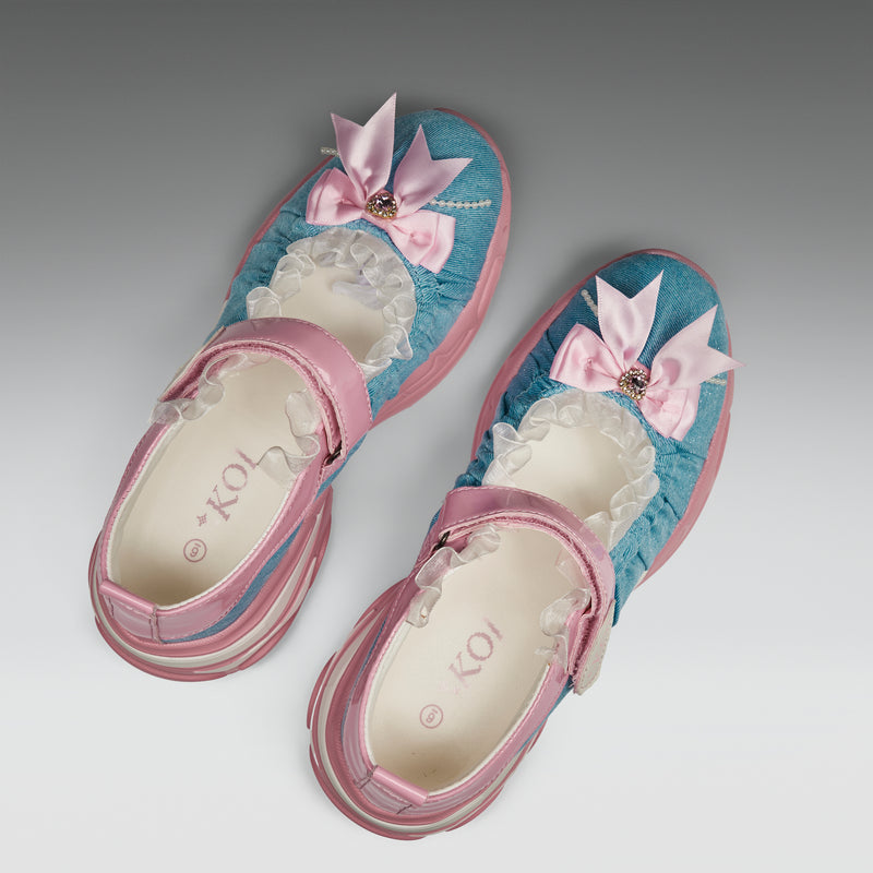 Starlet Ruffle Ballet Mary Janes- Pink front view