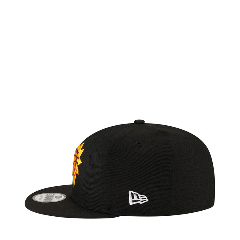 Black baseball cap with white New Era flag logo