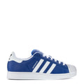 Men's Superstar II low-top sneakers in royal blue with white adidas stripes and laces