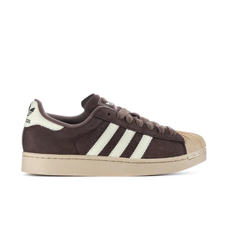 Men's adidas Superstar II sneakers in dark brown suede with off-white 3-Stripe detail
