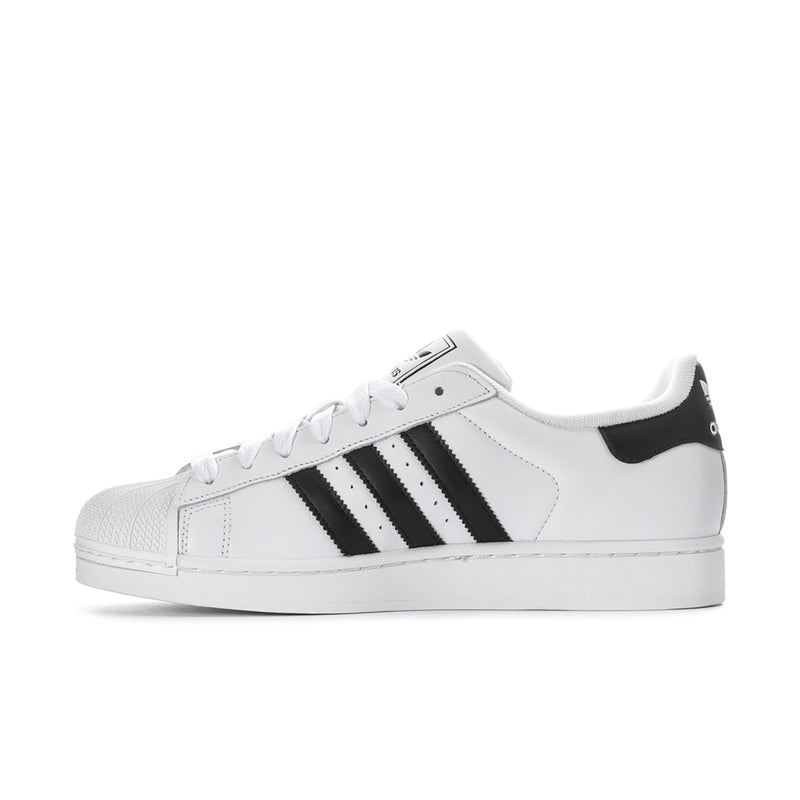 Men's adidas Superstar II low-top sneakers in white with black three-stripe side panel