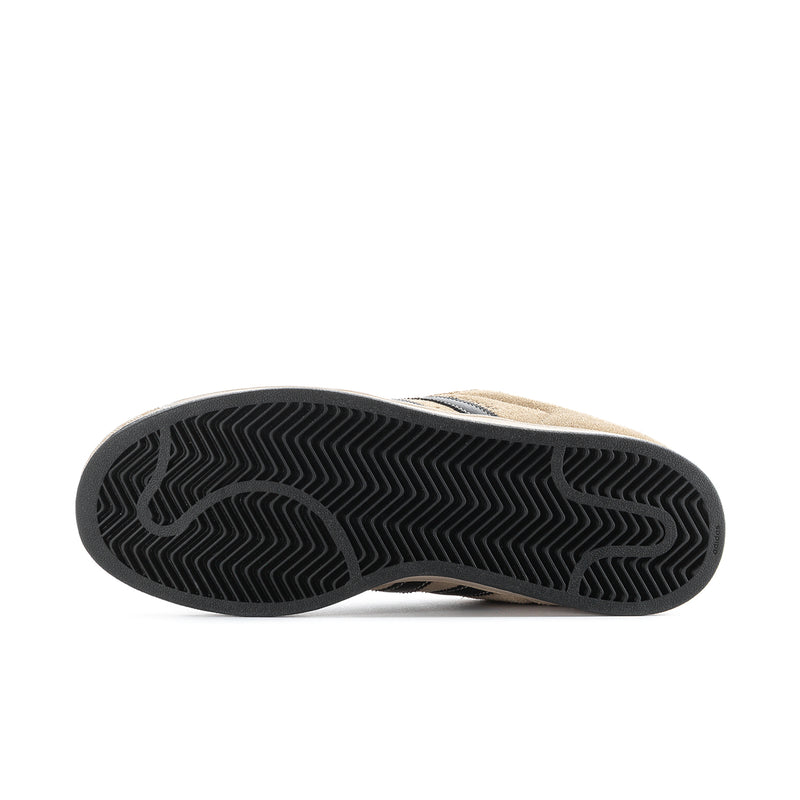 Tan sneaker outsole with black rubber tread and zigzag grip pattern