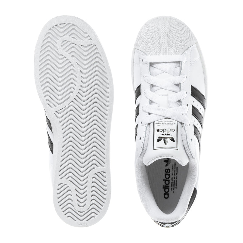 adidas Superstar II youth sneakers, white outsole and heel with laces and adidas logo